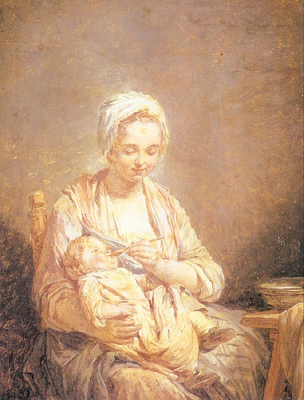 Lepicie, Nicolas Bernard A Mother Feeding her Child France oil painting art